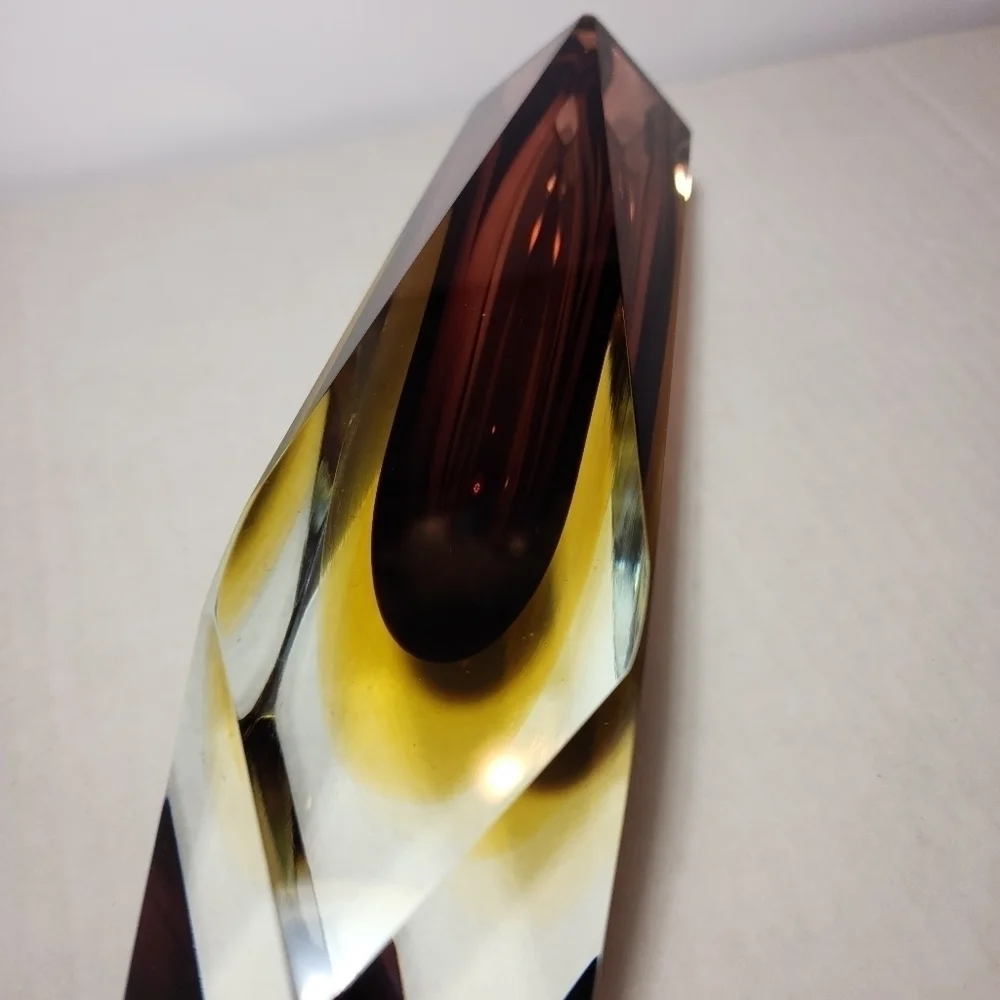 Murano Mandruzzato Sommerso Vase Multi Faceted 8